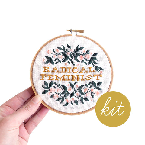 Radical Feminist Embroidery Kit --- Junebug and Darlin