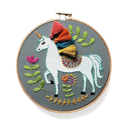 Unicorn Embroidery Kit -- RikRack Embroidery