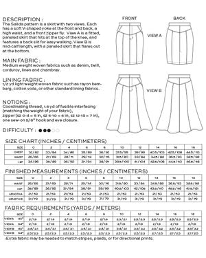 Salida Skirt Pattern -- True Bias Patterns