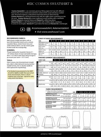 Cosmos Sweatshirt & Elemental Skirt Curvy Fit --- Sew House Seven