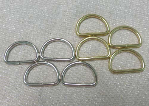 1" wide D-rings nickel --- Studio Kat Designs