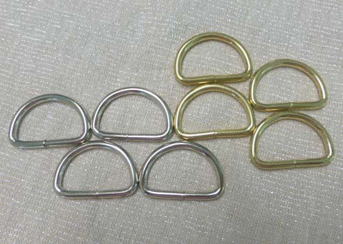 1" wide D-rings nickel --- Studio Kat Designs