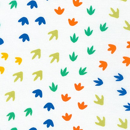 Dino Foot Prints in Bright -- Alphabetosaurus by Studio RK --- Robert Kaufman Fabrics