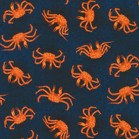Red Crabs on Navy -- Catch of the Day --- Robert Kaufman Fabrics