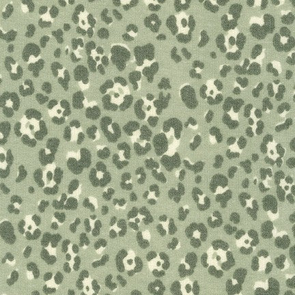 Sunset Studio Collection: French Terry in SAGE/BEIGE/MOCHA Cheetah -- Robert Kaufman