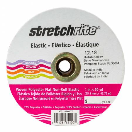 Polyester Flat Non-Roll Elastic 1in -- StretchRite