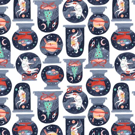White Space Globes --- Merry Spacemas by Rae Ritchie -- Dear Stella