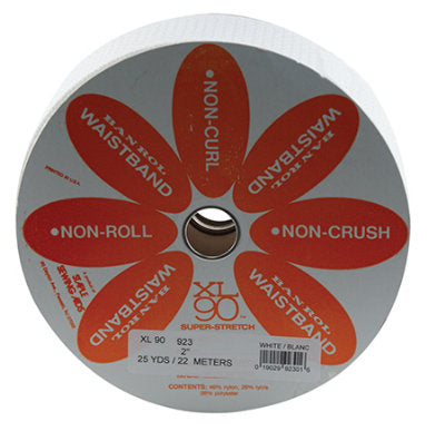 Waistband 2in White per half yard -- lightweight