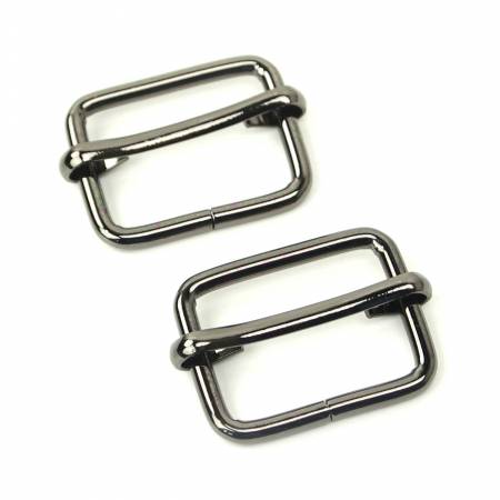 Two Slider Buckles 1" Gunmetal-- Sallie Tomato