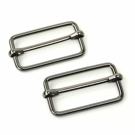 1 1/2"  gunmetal slider buckles -- Sallie Tomato