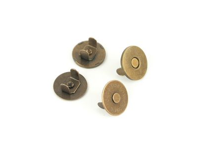 Two Magnetic Snaps 3/4"  Antique Gold -- - Sallie Tomato