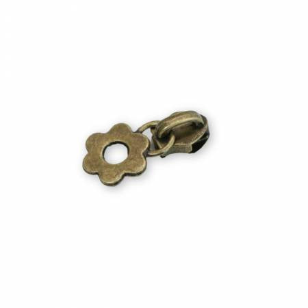 Four Flower Zipper Pulls Antique --- Sallie Tomato
