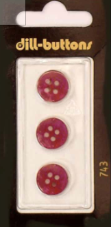Fashion Buttons 1/2 4 hole Red -- Dill Buttons