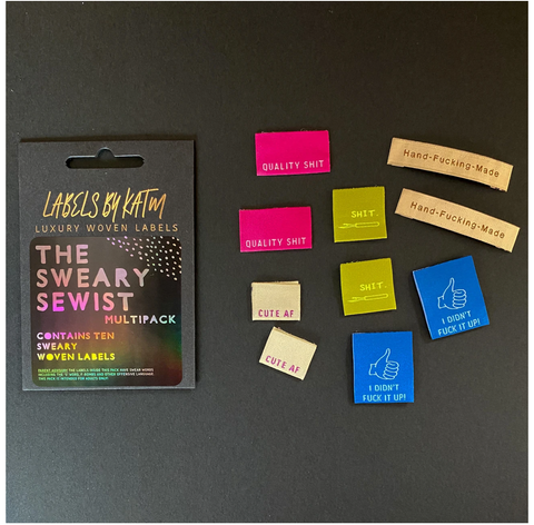 "Sweary Sewists"  Woven Label by Kylie and the Machine