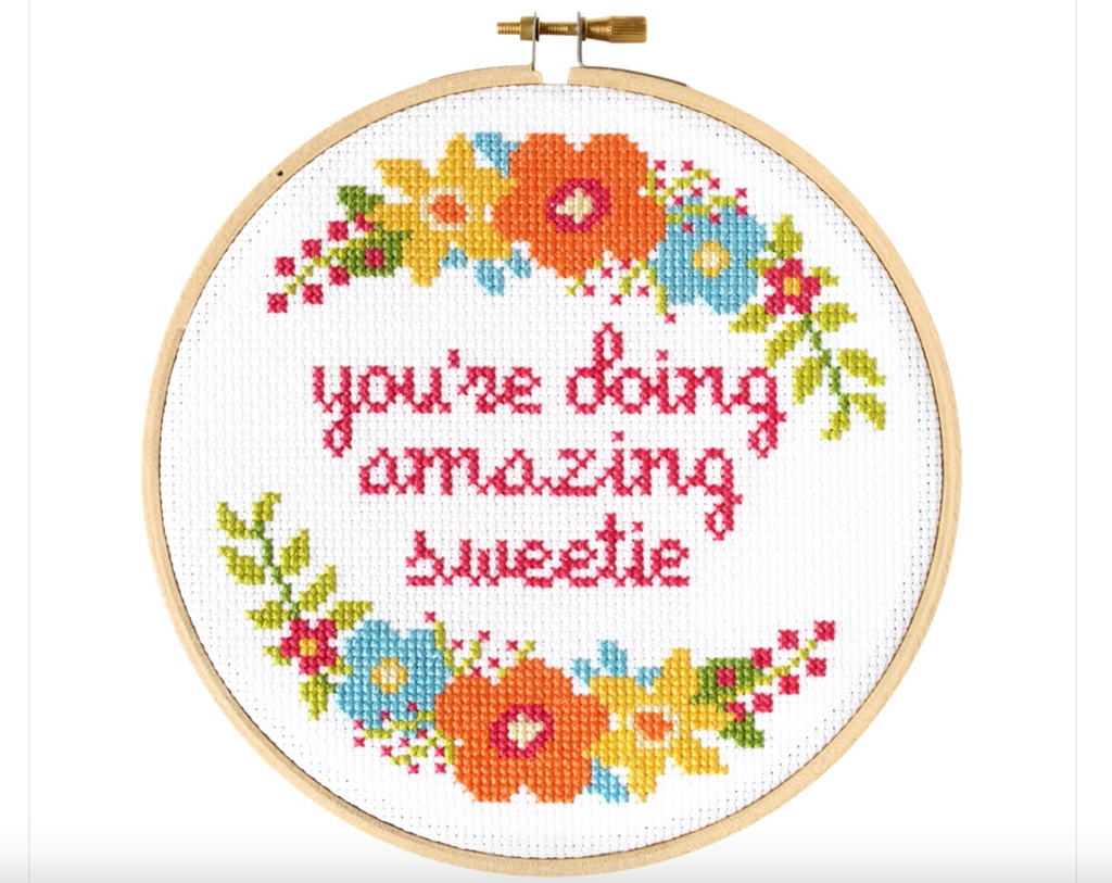 You're Doing Amazing Sweetie DIY Cross Stitch Kit -- The Stranded Stitch