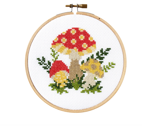 Mushroom Cross Stitch Kit -- The Stranded Stitch