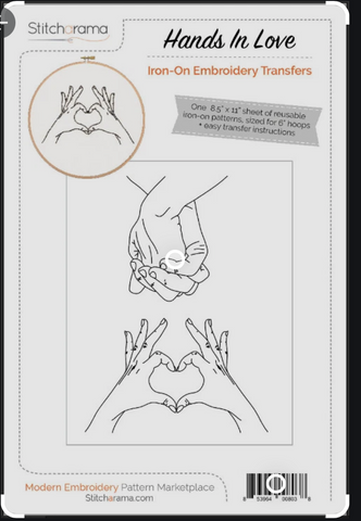 Stitcharama Hands In Love Iron-on Embroidery Transfer