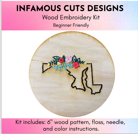 Maryland Wood Embroidery Kit --- Infamous Cuts