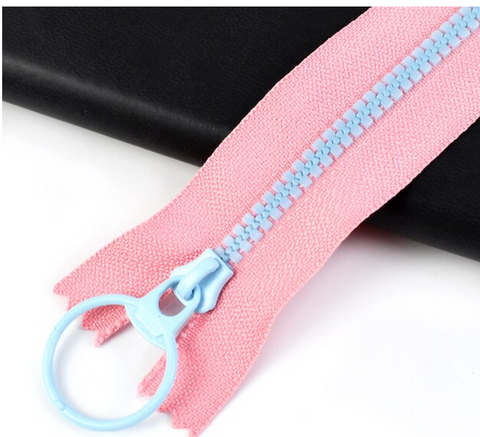 5pcs 3# Resin Zippers 15-40cm Closed End Pull Ring Zip