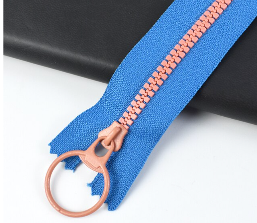 Blue 3# Resin Zippers 15-40cm Closed End Pull Ring Zip