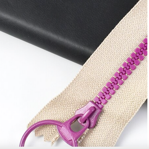 White & Purple 3# Resin Zippers 15-40cm Closed End Pull Ring Zip