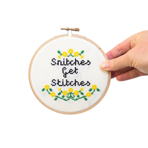'Snitches Get Stitches' Embroidery Kit --- Junebug and Darlin