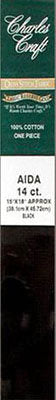 Aida Cloth 14ct Black 15in x 18in Tube Pack