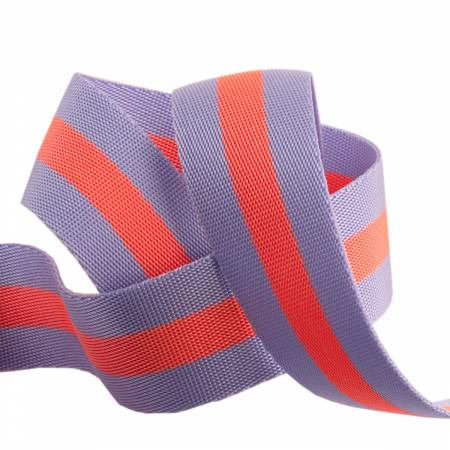 Tula Pink Webbing 2yd x 1.5in - Lavender and Pink -- Renaissance Ribbons Inc