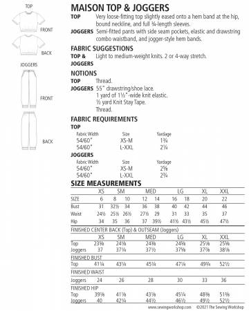 Maison Top & Joggers Pattern -- The Sewing Workshop