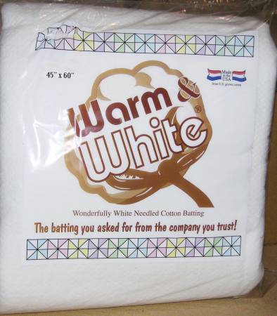 Warm n White Quilt Batting-- Baby Quilt Size