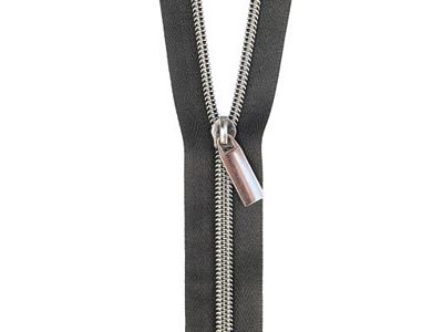 #5 Zippers by the Yard Black Tape Gunmetal Teeth -- Sallie Tomato
