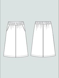LINE MIDI SKIRT PATTERN XS-L  -- The Assembly Line Patterns
