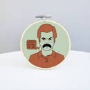 Ron Swanson Embroidery Kit -- Holly Oddly