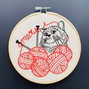 Knittin' Kitten Embroidery Kit by Hook, Line, and Tinker Embroidery
