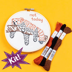 Not Today Red Panda 5" Embroidery Kit -- PopLush Embroidery