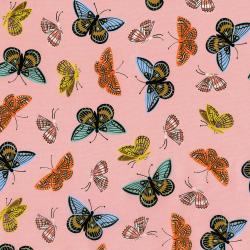 Monarch in Peach Lawn Metallic -- English Garden by Rifle Paper Co. for C + Steel