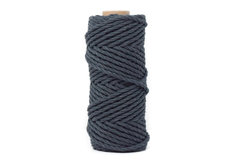 Cotton Rope Zero Waste 5 Mm - 3 Ply - Anthracite Gray