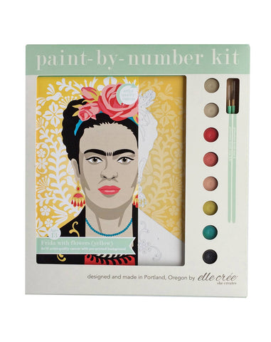 Yellow Frida with Flowers Paint-by-Number Kit