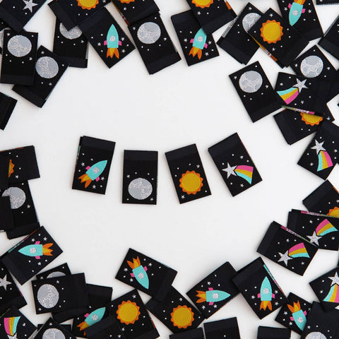 Space Multipack Woven Labels - Sewing Woven Clothing Tags
