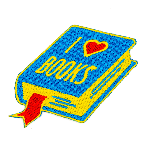 I Heart Books Embroidered Iron-On Patch