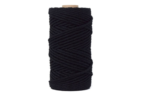 Cotton Rope Zero Waste 3 Mm - 3 Ply - Black