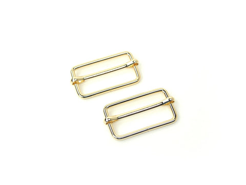 Two Slider Buckles 1 1/2" -- Gold