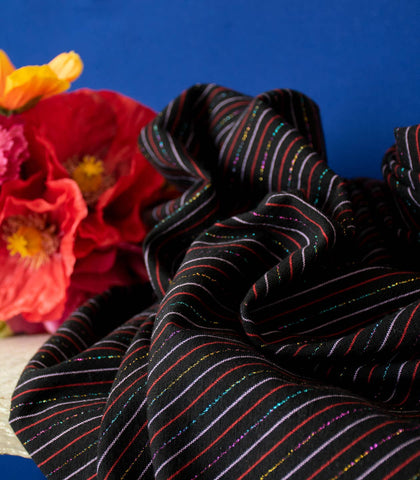 Shiny Striped Fabric - Rainbow