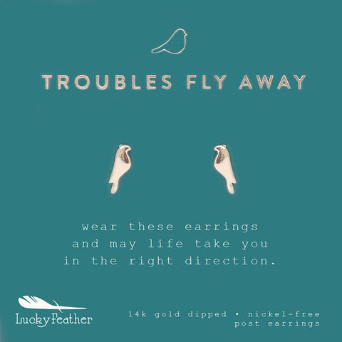 New Moon Silver Earrings - TROUBLES FLY/BIRD