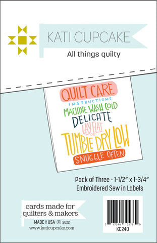 Quilty Instructions Sew in Label Pack