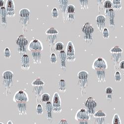 Drifting Jellies in Pebble White Pigment-- Kaikoura by Calli & Co -- Cotton + Steel