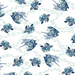 Make Waves in Ocean Blue  -- Cosmic Sea by Calli & Co -- Cotton + Steel