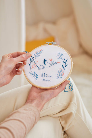 DMC Gift of Stitch Stork Baby Keepsake Embroidery Kit