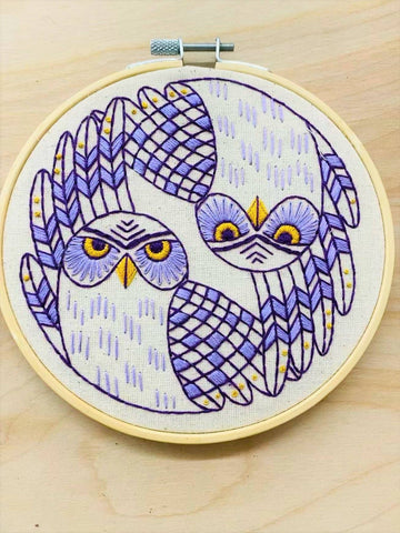 NEW! Burrowing Owls Embroidery Kit