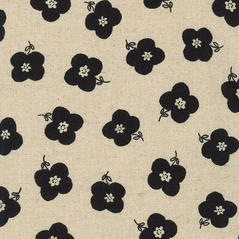 Flowers on Natural -- Cotton Flax Prints by Sevenberry -- Robert Kaufman
